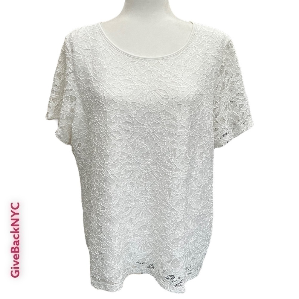 Calvin Klein Ivory Lace Top Shirt XL